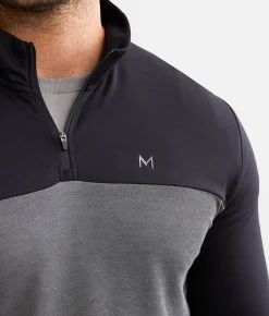 Maven Co-op Color Block Performance Pullover Black Grey Discount