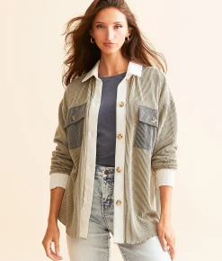 BKE Color Block Shirt Multi Outlet