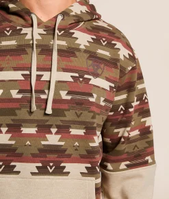 Ariat Color Block Southwestern Hooded Sweatshirt Oatmeal Southwest New