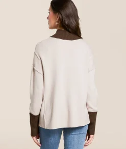 Hyfve Color Block Sweater L Taupe New