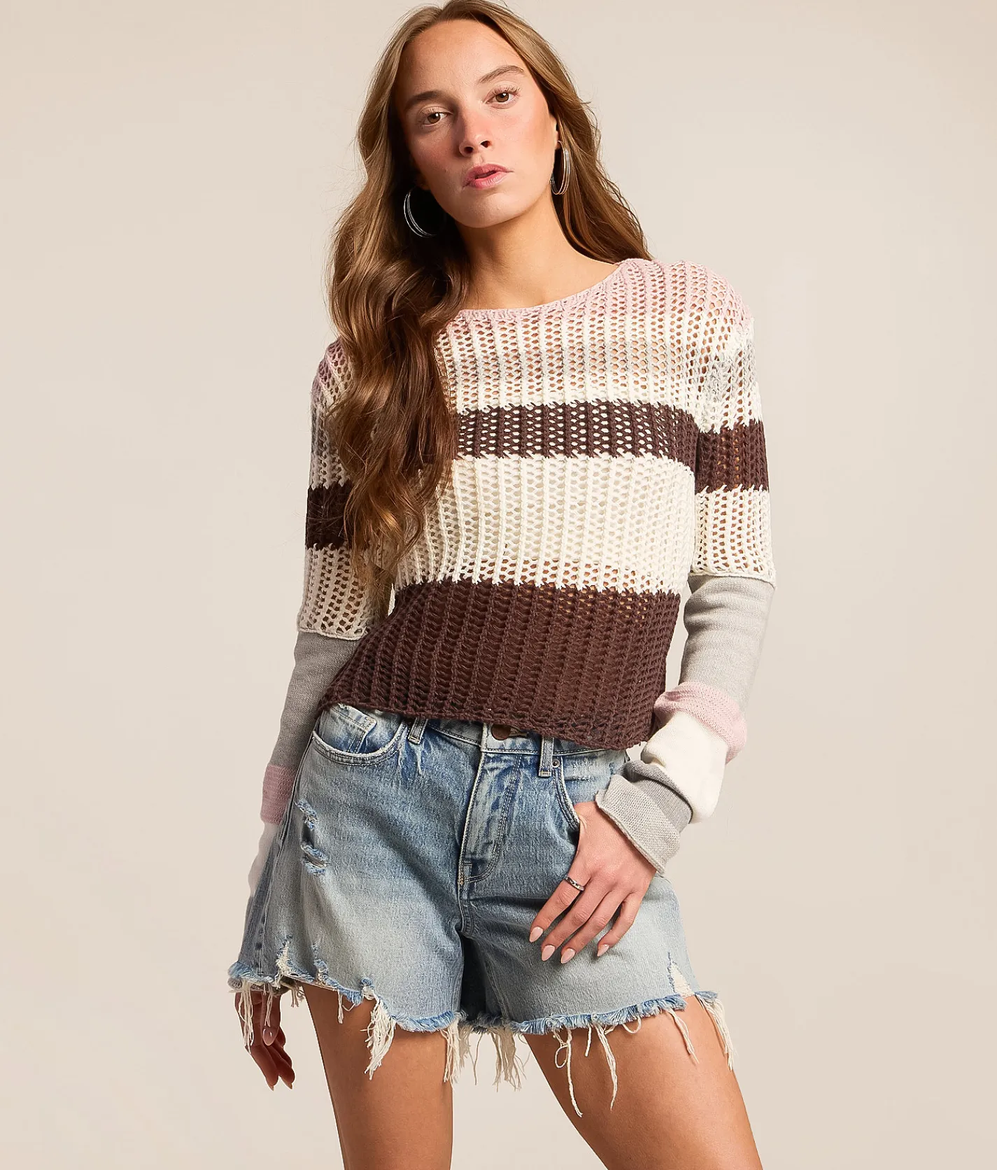 Tops | Gilded Intent Color Block Sweater Multi Stripe