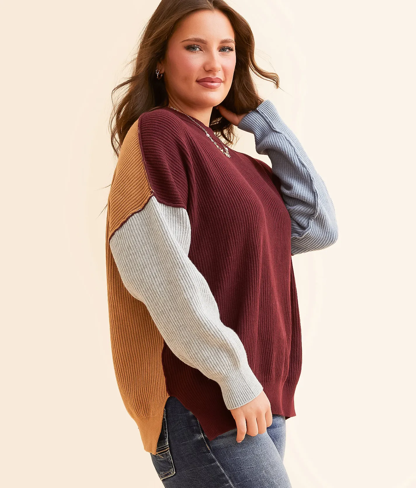 Vigoss Color Block Sweater Multi Outlet