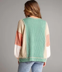 BKE Color Block Top Malachite Humus Birch Clearance
