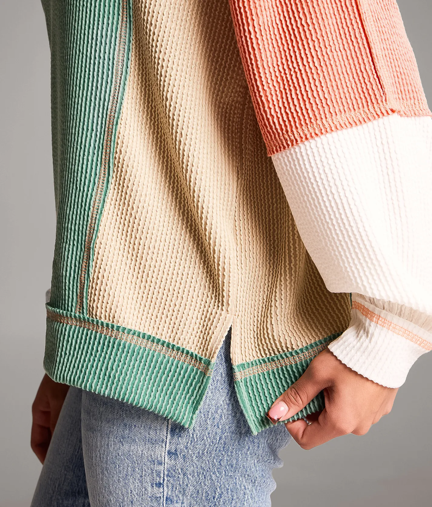 BKE Color Block Top Malachite Humus Birch Clearance