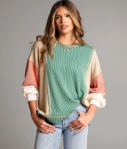 BKE Color Block Top Malachite Humus Birch Clearance