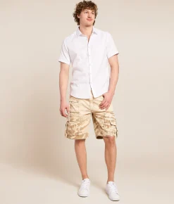 Bottoms|Shorts | Smoke Rise® Comfort Camo Cargo Stretch Short Sand