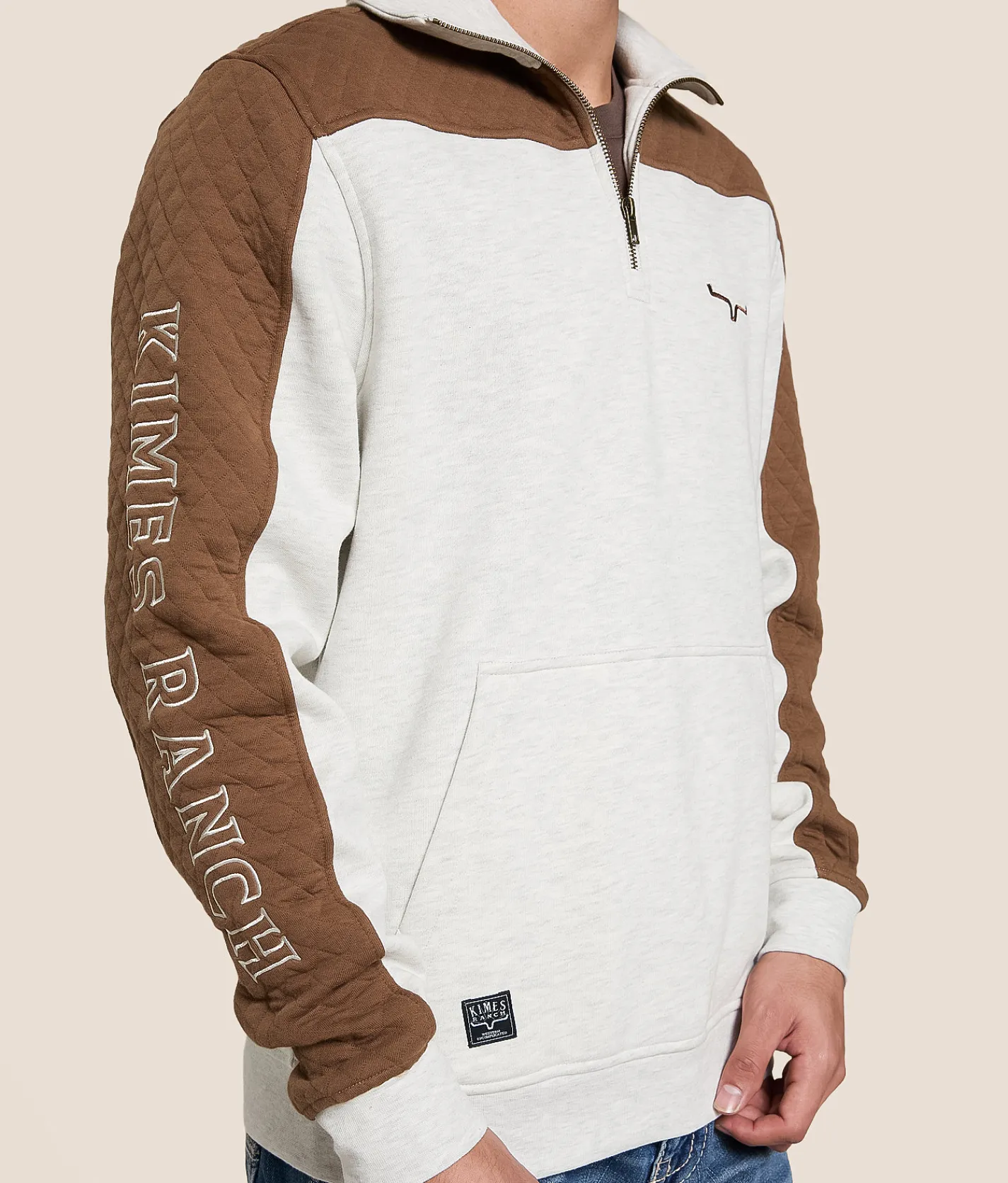 Kimes Ranch Competitor Quarter Zip Pullover Natural New