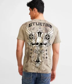 Graphic T-Shirts | Affliction Concept T-Shirt Timberwolf
