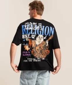 Tops|Graphic T-Shirts | True Religion Concert Buddha T-Shirt Jet Black