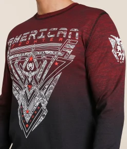 Tops|Graphic T-Shirts | American Fighter Conner Thermal Jester Red Black