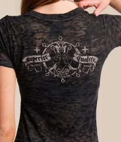 Affliction Constant Pillar Burnout T-Shirt Black Hot
