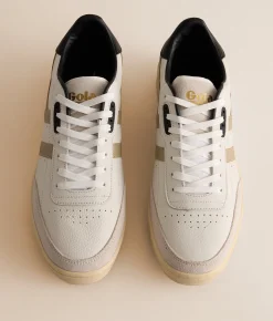 Gola® Contact Leather Sneaker White Bone Black New
