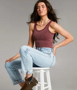 Tops | BKE core Contour Tank Top Thyme
