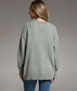 BKE Contrast Stitch Cardigan Sweater Vetiver Best