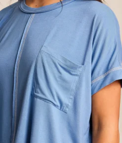 FITZ + EDDI Contrast Stitch T-Shirt Quiet Harbor Online