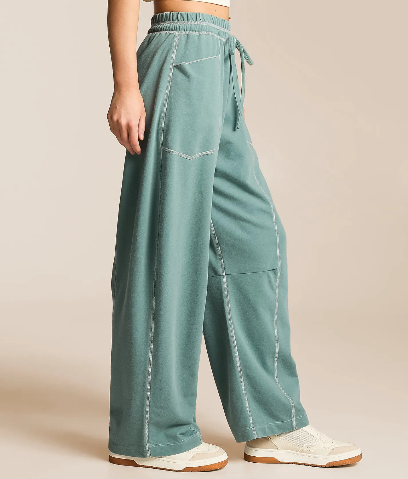 Bottoms | Gilded Intent Contrast Stitch Wide Leg Pant Trellis