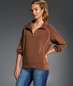 Buckle Black Contrast Trim Pullover Olive Night Sale