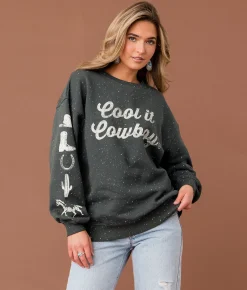 Tops | Sterling & Stitch Cool It Cowboy Pullover Salt Pepper