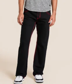 Affliction Cooper Relaxed Straight Stretch Jean Black Hot