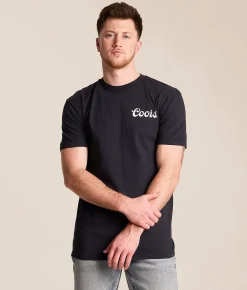 Tops|Graphic T-Shirts | tee luv Coors Bandana T-Shirt Black Pigment Dye