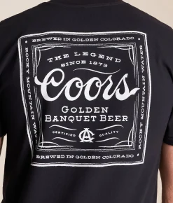 Tops|Graphic T-Shirts | tee luv Coors Bandana T-Shirt Black Pigment Dye