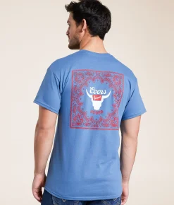 Brew City Coors Banquet Bandana T-Shirt Indigo Sale