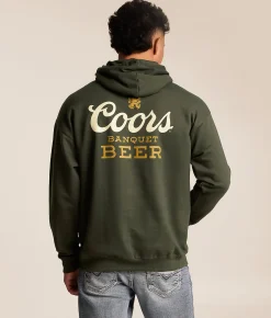 Tops | tee luv Coors Banquet Beer Hooded Sweatshirt Forest Night