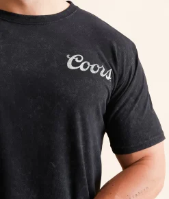 Graphic T-Shirts | Changes Coors Banquet Cowboy Circle Lock T-Shirt Black Mineral Wash