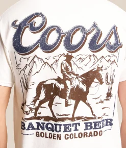 Graphic T-Shirts | Changes Coors Banquet Cowboy Scene T-Shirt White