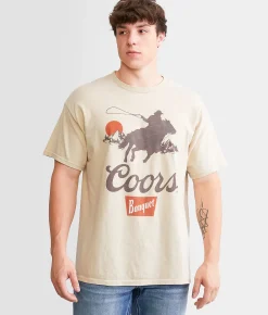 Junkfood Coors Banquet Cowboy T-Shirt Sand New