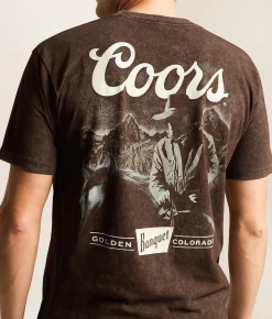 Tops|Graphic T-Shirts | Changes Coors Banquet Cowboy T-Shirt Dark Brown Mineral Wash