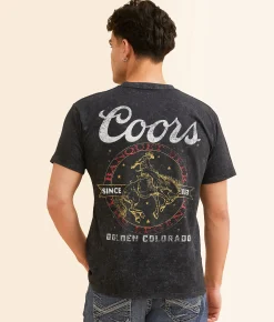 Changes Coors Banquet Cowboy T-Shirt Black Mineral Wash