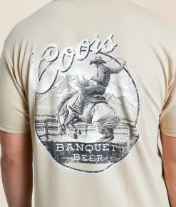 tee luv Coors Banquet Cowboy T-Shirt Sand Clearance