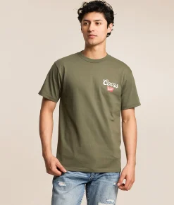 Tops|Graphic T-Shirts | tee luv Coors Banquet Cowboy T-Shirt Surplus Green
