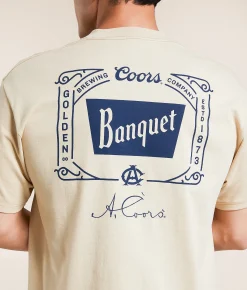 tee luv Coors Banquet Golden T-Shirt Sand New