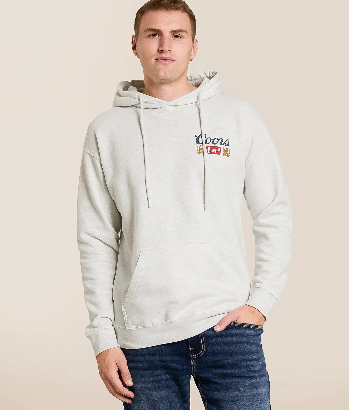 Tops | tee luv Coors Banquet Hooded Sweatshirt Ash