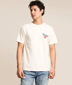 tee luv Coors Banquet Mountain T-Shirt Vintage White Clearance