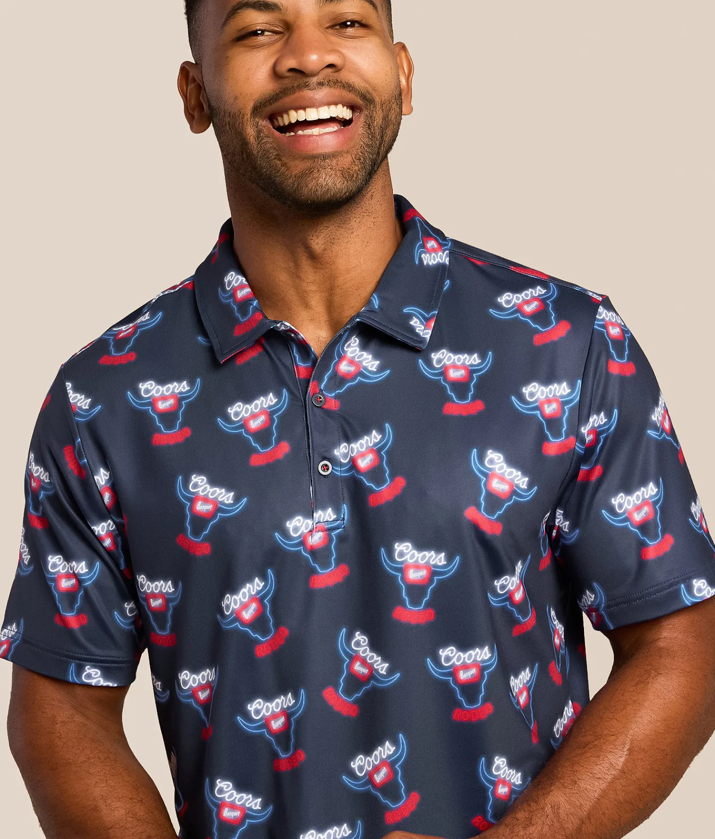 Valor Coors Banquet Neon Rodeo Polo Navy Best