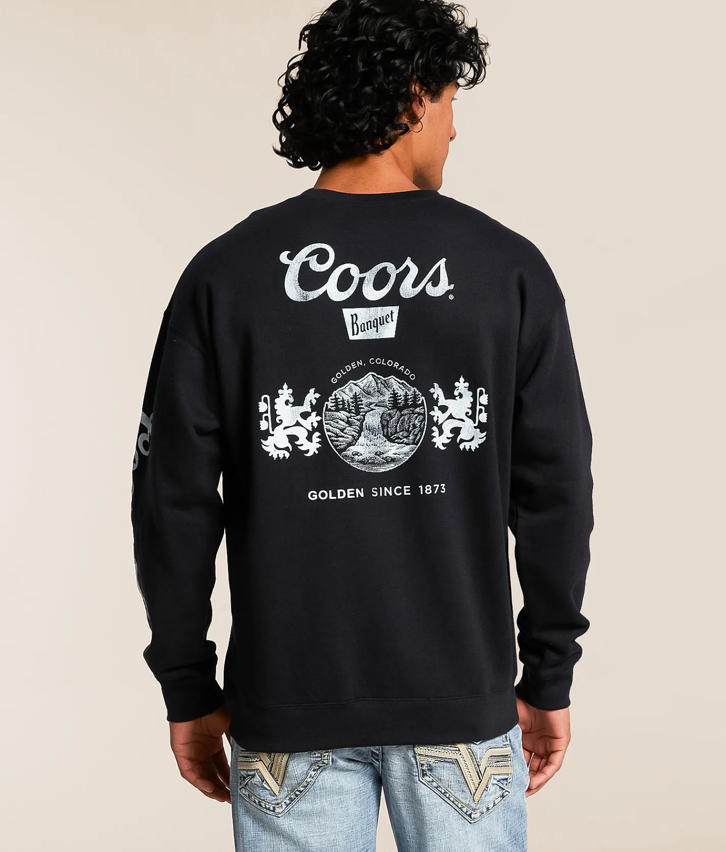 tee luv Coors Banquet Pullover Black Discount