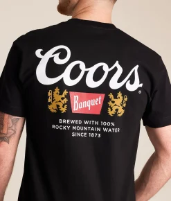 tee luv Coors Banquet T-Shirt Black New