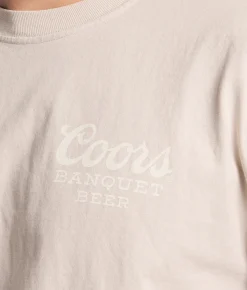 tee luv Coors Banquet Watercolor Landscape T-Shirt Stone Discount