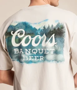 Tops | tee luv Coors Banquet Watercolor Landscape T-Shirt Stone