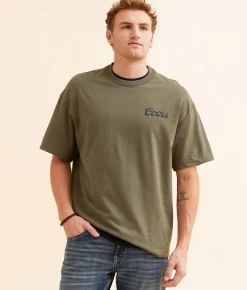 Graphic T-Shirts | tee luv Coors Banquet Waterfall T-Shirt Fatigue Green