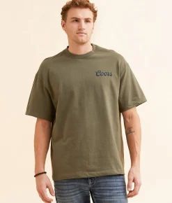 Graphic T-Shirts | tee luv Coors Banquet Waterfall T-Shirt Fatigue Green