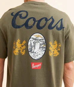 Graphic T-Shirts | tee luv Coors Banquet Waterfall T-Shirt Fatigue Green