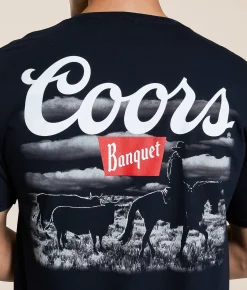 Tops|Graphic T-Shirts | Changes Coors Cattle & Cowboy T-Shirt Black