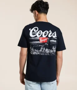 Tops|Graphic T-Shirts | Changes Coors Cattle & Cowboy T-Shirt Black