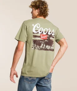 Tops|Graphic T-Shirts | Changes Coors Cowboy Cattle T-Shirt Khaki