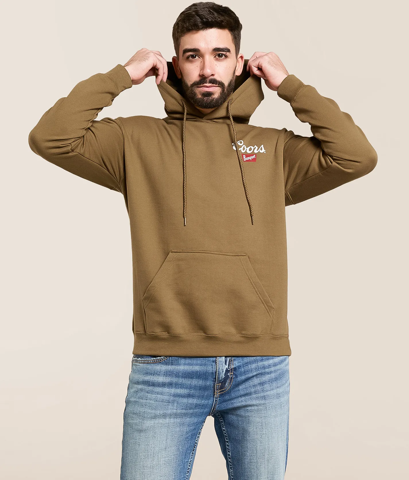 tee luv Coors Cowboy Hooded Sweatshirt Timberwolf Discount