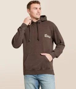 Changes Coors Cowboys Hooded Sweatshirt Brown Mineral Wash Clearance
